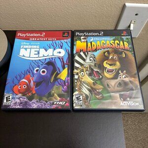 Finding Nemo Greatest Hits + Madagascar Games Bundle (Sony PlayStation 2 PS2)